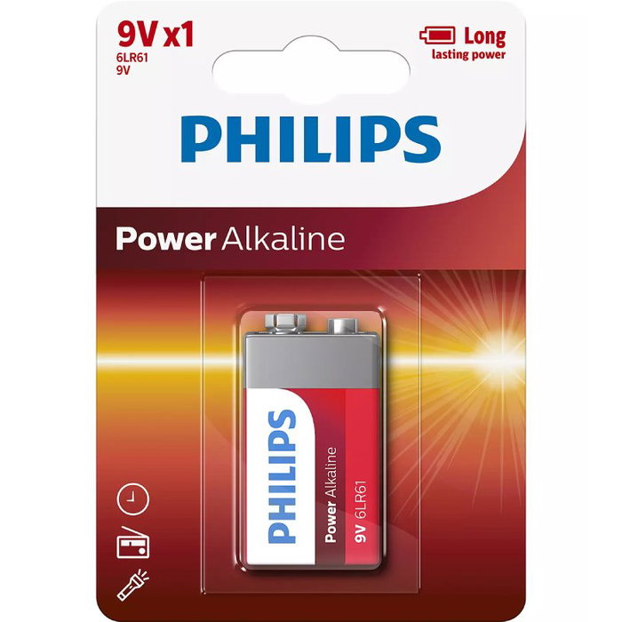 Philips Pila Alcalina 6LR61P1B/10 9V